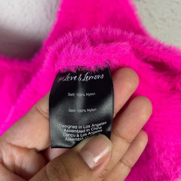 For Love and‎ Lemons Hot Pink Cropped Tank - Picture 4 of 5